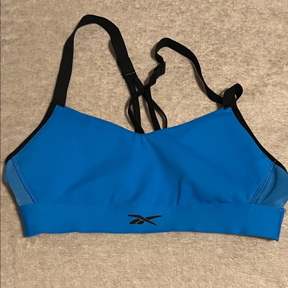 Reebok Vibrant Blue Sports Bra with Black Straps